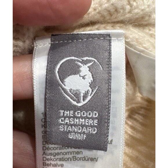 J.Crew Cashmere Sweater Ribbed Crewneck Oversized Women’s Size Medium Cream - Picture 4 of 7